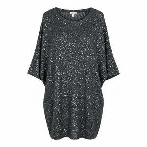 REISS Black Sequin Embellished Short Sleeve Knitted Tunic Sweater Dress Large